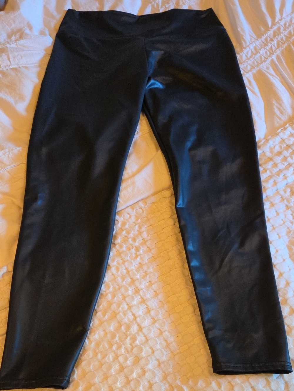Black Faux-Leather Leggings Xl